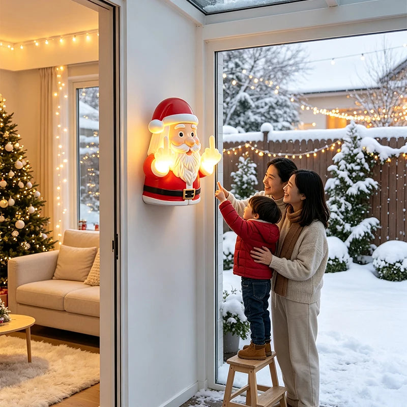 Lampka LED Mikołaj – Żartobliwa Dekoracja Świąteczna na ściankę