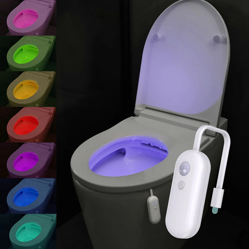 Lampka Nocna do Toalety z Czujnikiem Ruchu – 8 Kolorów RGB